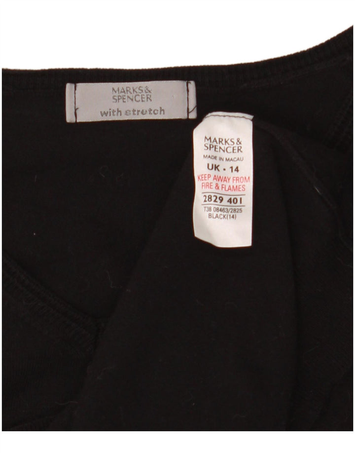 Marks & Spencer Womens Crop V-hals sweater UK 14 Medium Black