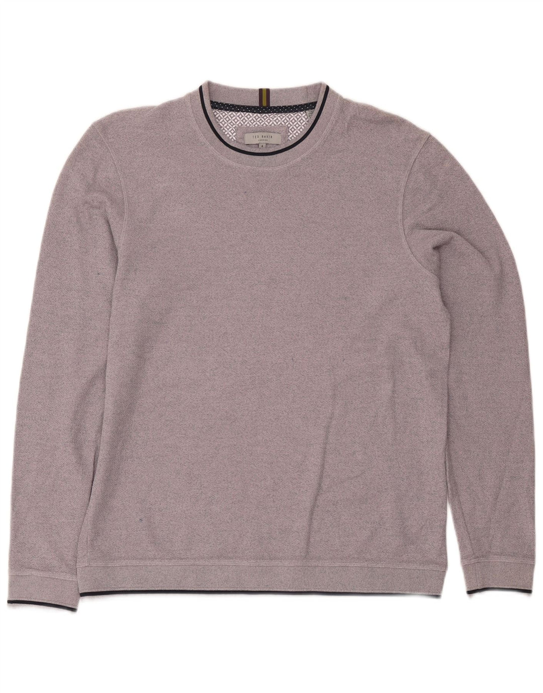 Ted Baker Herre Sweatshirt Jumper Størrelse 4 Stor Lilla Bomuld