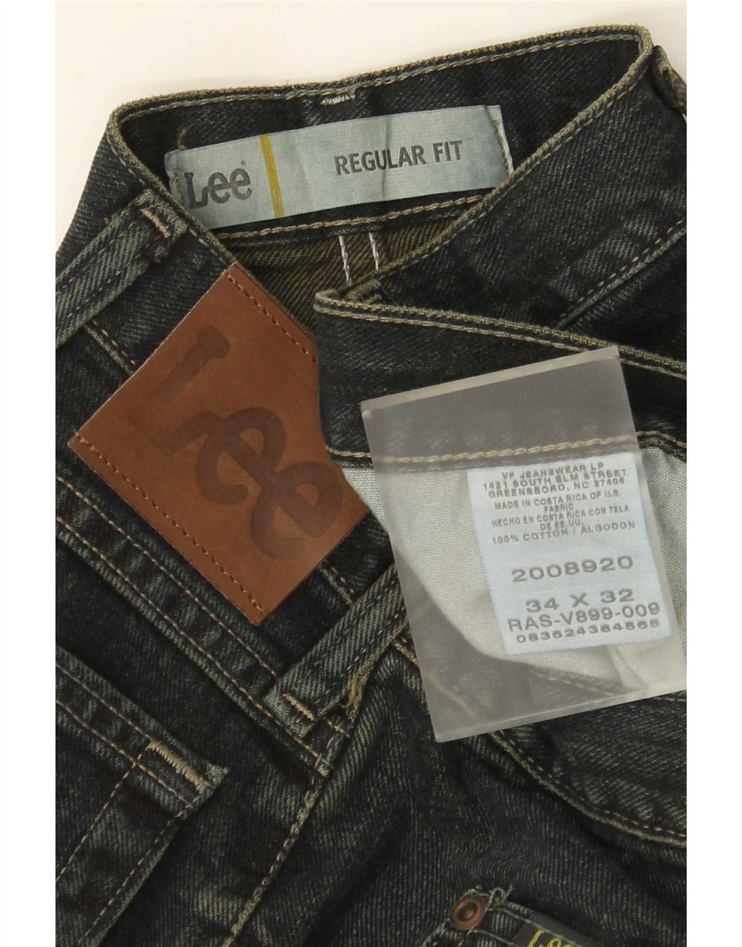 Lee Herre Regular Fit Straight Jeans W34 L32 Marineblå Bomuld