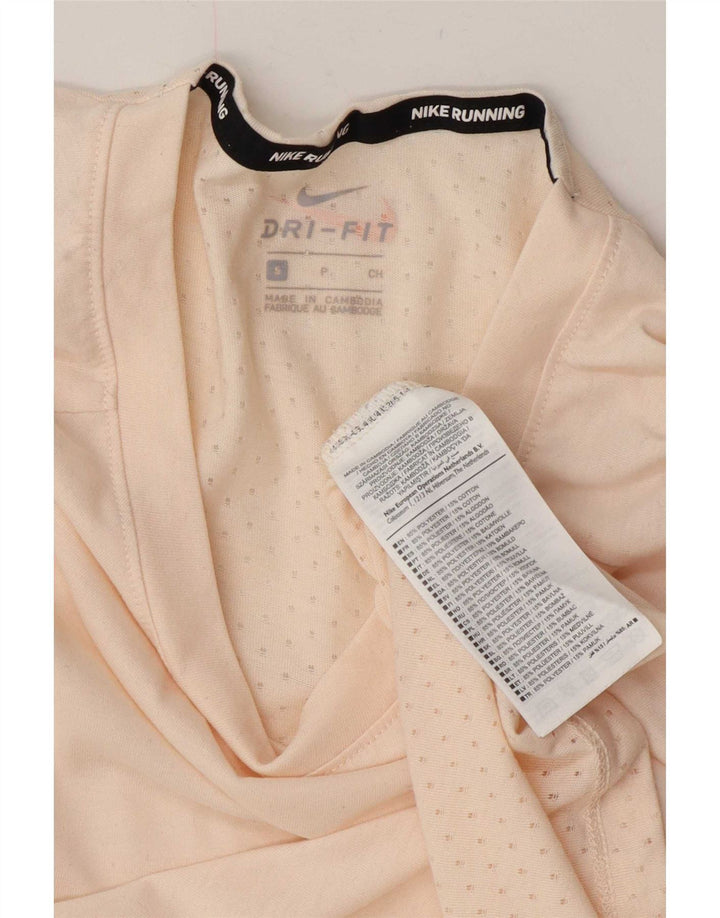 Nike Dame Dri Fit Grafisk Top Langærmet UK 10 Small White Polyester