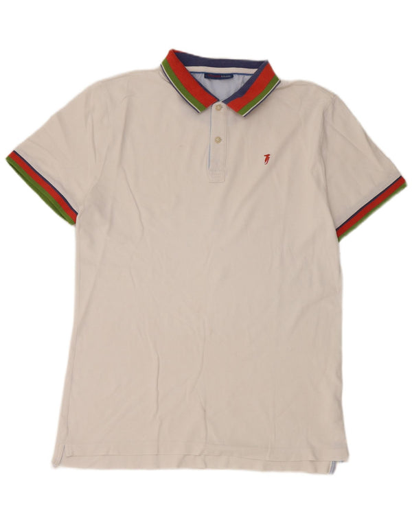 Trussardi Jeans Polo Shirt til mænd Small White Colourblock