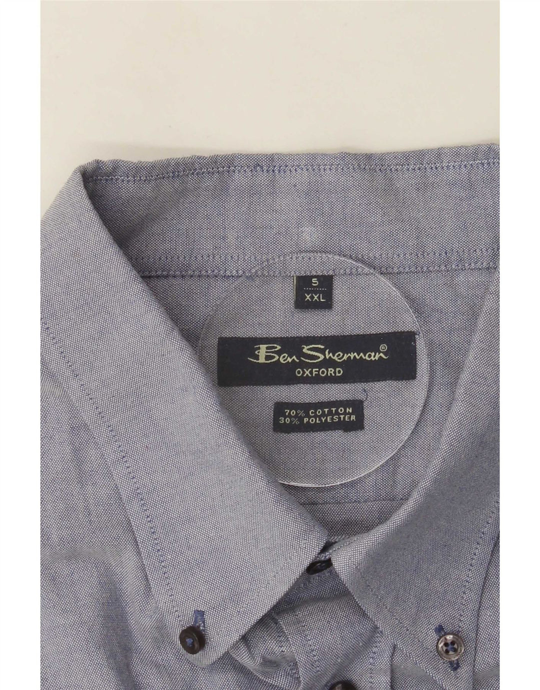 Ben Sherman herre Oxford skjorte 2XL blå bomuld