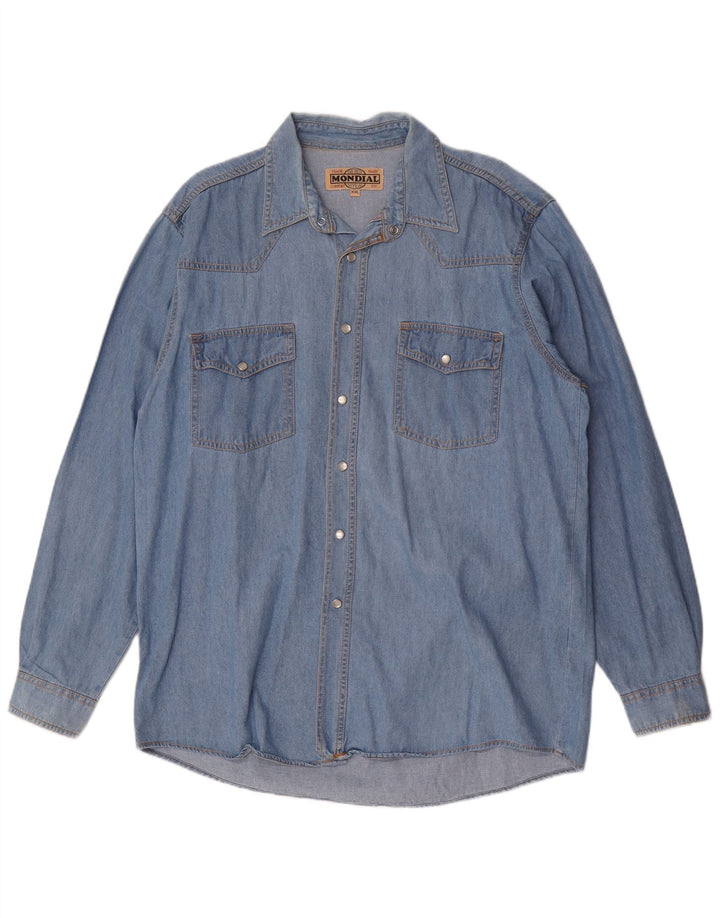 Mondial Herre Denim Shirt 2XL Blå Bomuld
