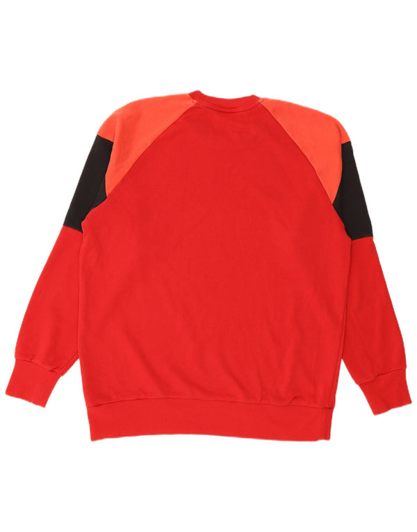 ADIDAS Sweatshirt til mænd XL Rød Colourblock Bomuld