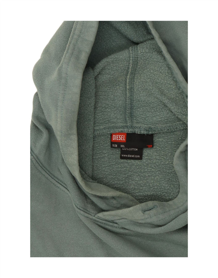DIESEL Grafisk hættetrøje til mænd 2XL Grøn bomuld