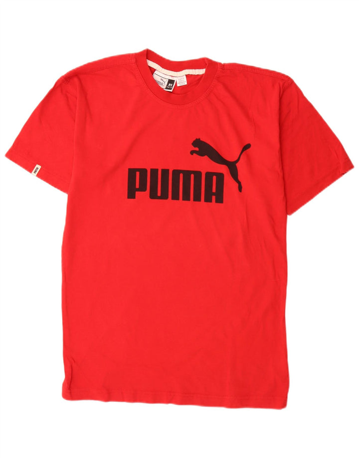 Puma Herre grafisk T-shirt Top XS Rød Bomuld