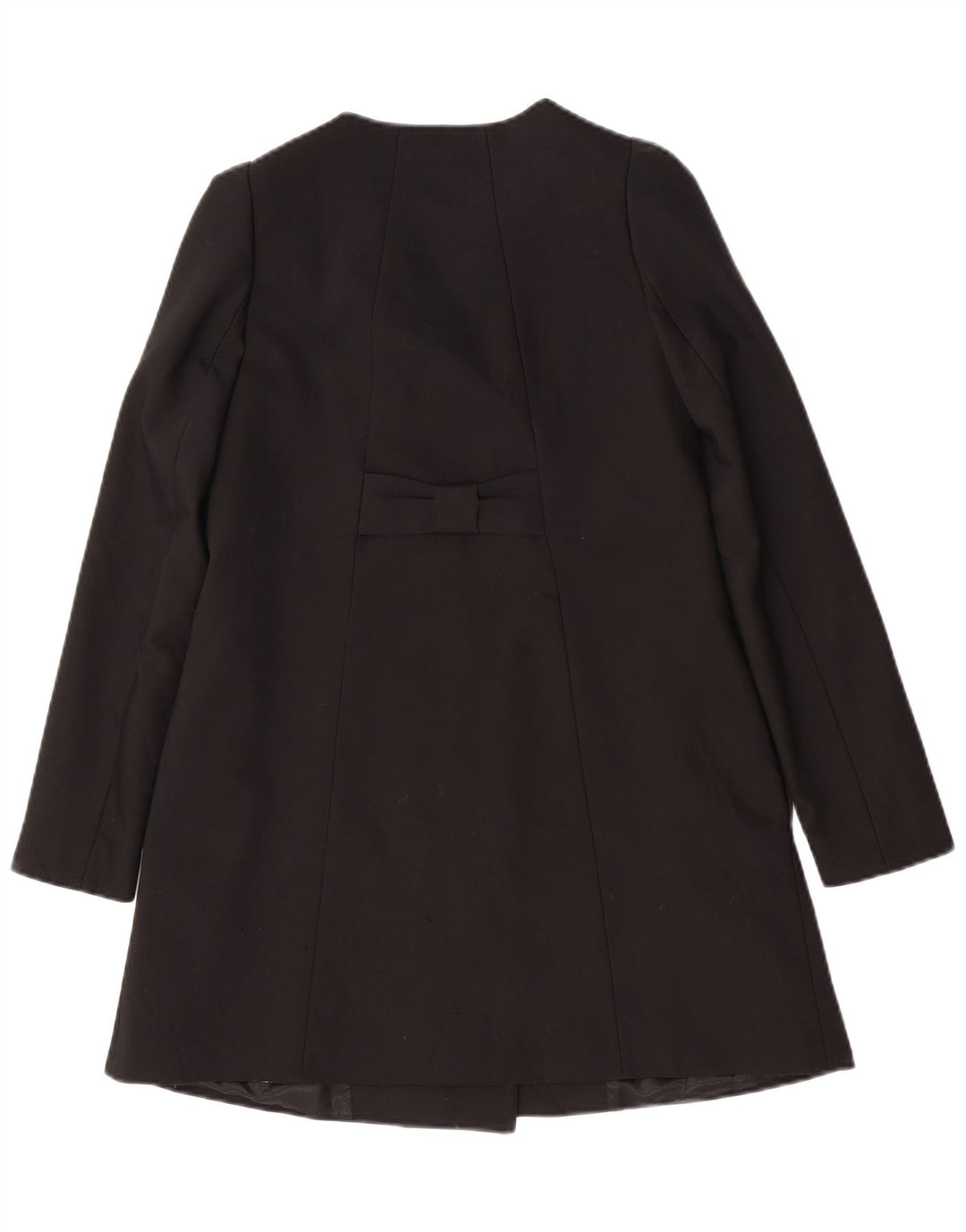Zara Dame Dobbeltradet Frakke UK 6 XS Sort Polyester