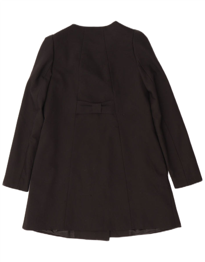 Zara Dame Dobbeltradet Frakke UK 6 XS Sort Polyester