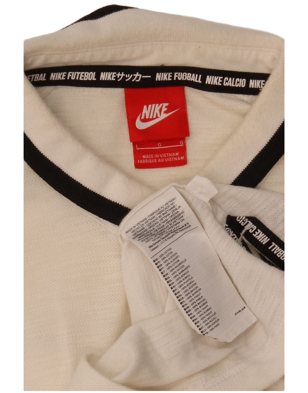 NIKE Mens Polo Shirt Large White Cotton