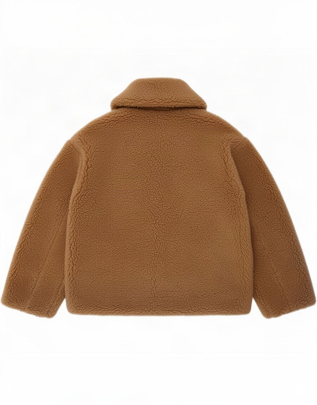 Zara Dame Oversized Sherpa Jacket UK 6 XS Brun Polyester
