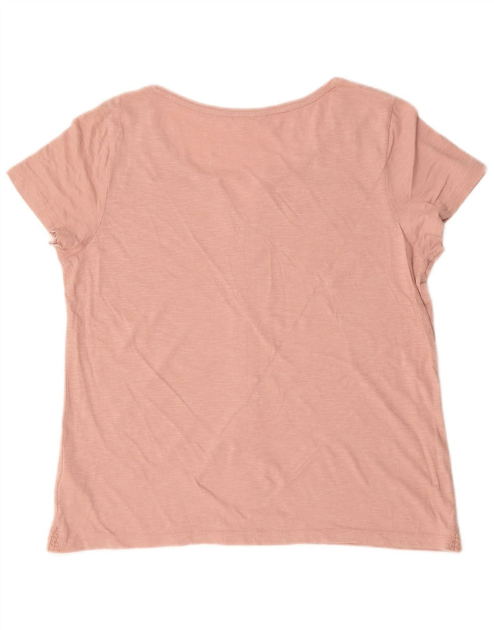 White Stuff Dame T-Shirt Top UK 16 Large Pink Bomuld