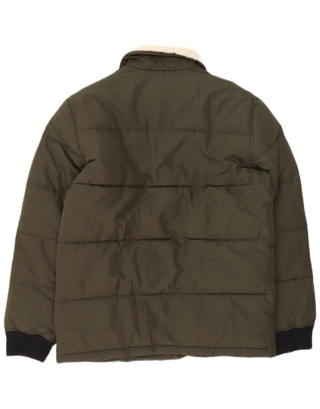 Marks & Spencer Polstret Herrejakke UK 38 Medium Khaki Colourblock Polyester
