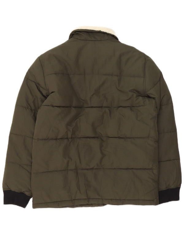 Marks & Spencer Polstret Herrejakke UK 38 Medium Khaki Colourblock Polyester