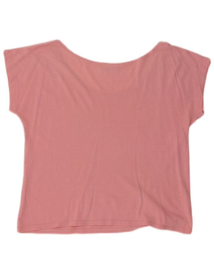 LACOSTE Dame Crop T-Shirt Top UK 16 Large Pink
