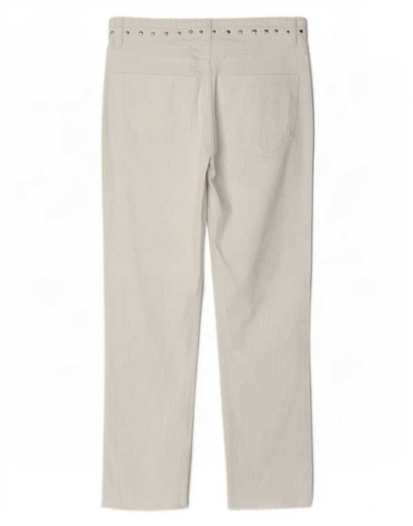 Zara Womens Crop Straight Jeans EU 36 XS W26 L25 Hvid