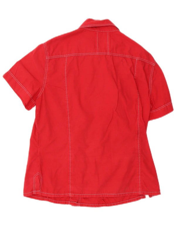 Onyx kortærmet skjorte til kvinder UK 12 Medium rød bomuld