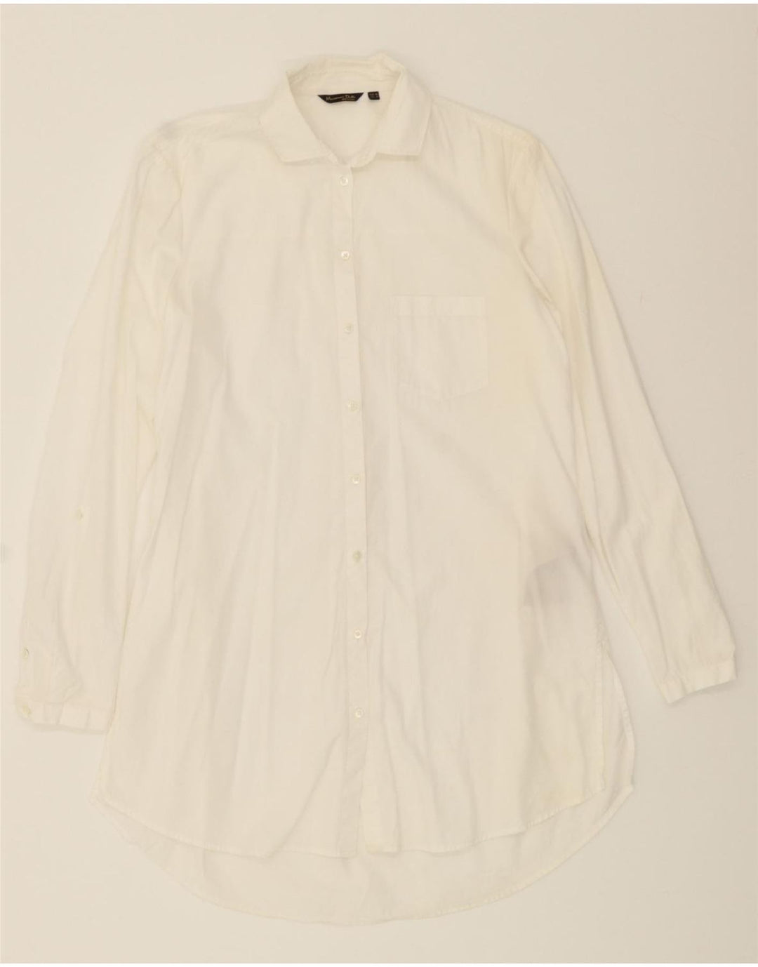 MASSIMO DUTTI Womens Shirt Dress US 6 Small White Cotton Vintage Massimo Dutti and Second-Hand Massimo Dutti from Messina Hembry 