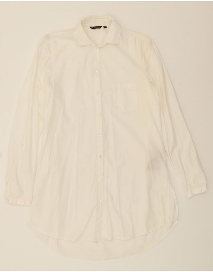 MASSIMO DUTTI Womens Shirt Dress US 6 Small White Cotton Vintage Massimo Dutti and Second-Hand Massimo Dutti from Messina Hembry 