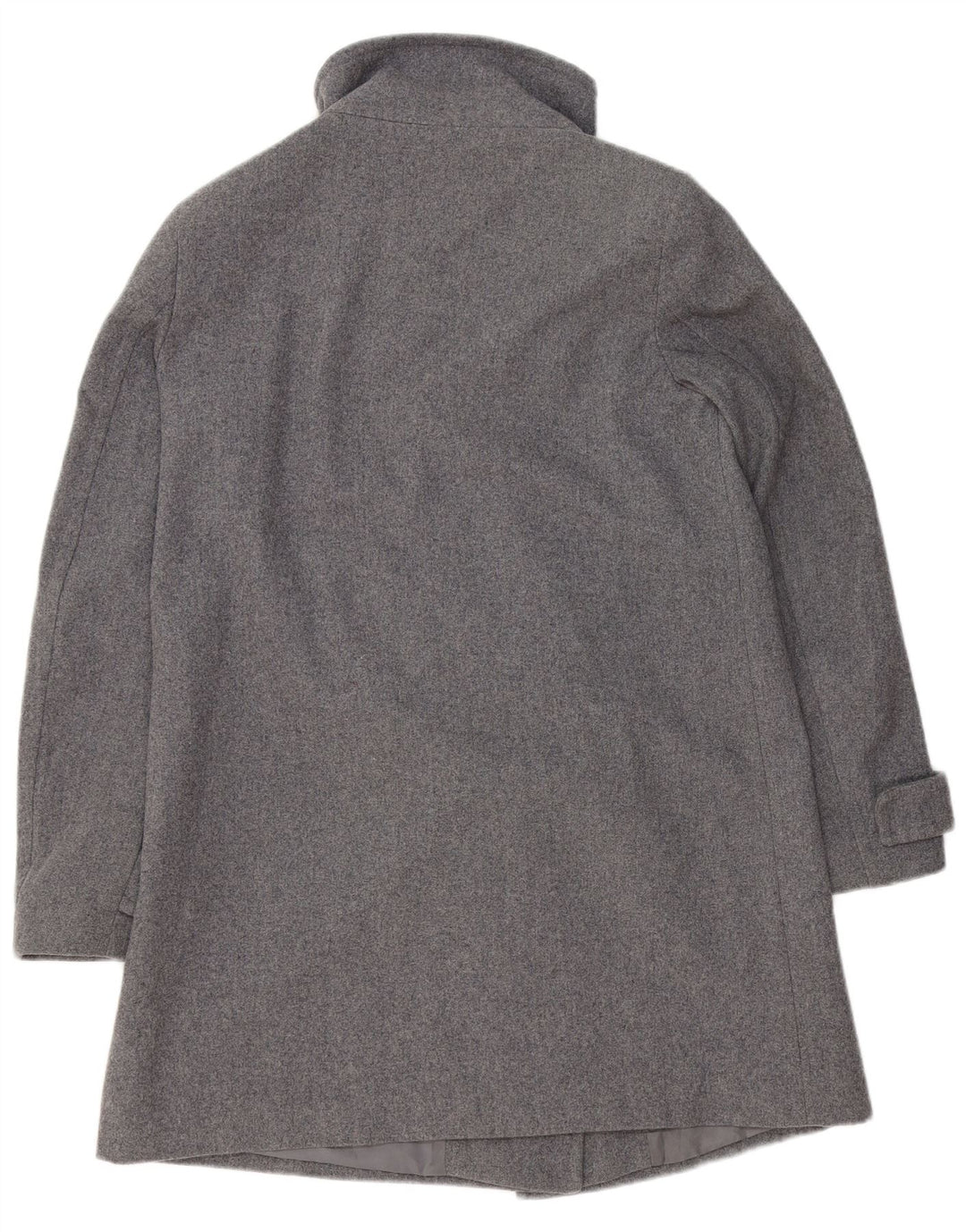 BENETTON Womens Overcoat UK 12 Medium Grey Wool