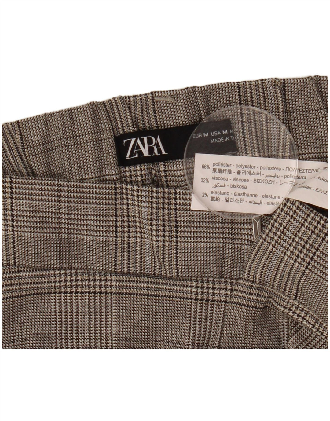 Zara Lige Chinobukser Medium W28 L26 Grå Houndstooth