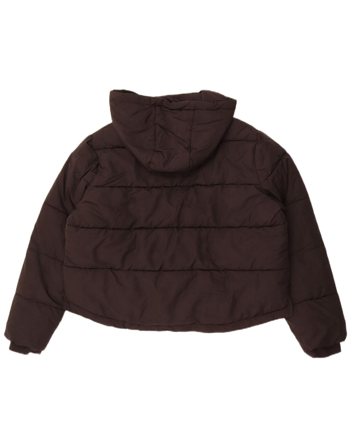 French Connection Womens Oversized Crop Polstret Jakke UK 16 Large Black