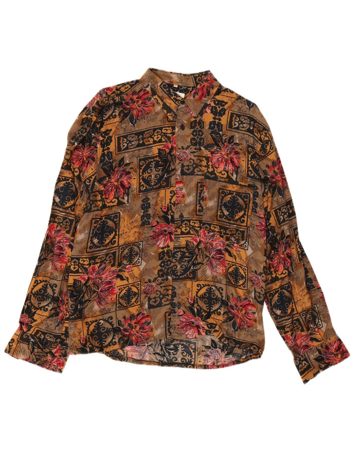 Vintage herreskjorte medium flerfarvet patchwork