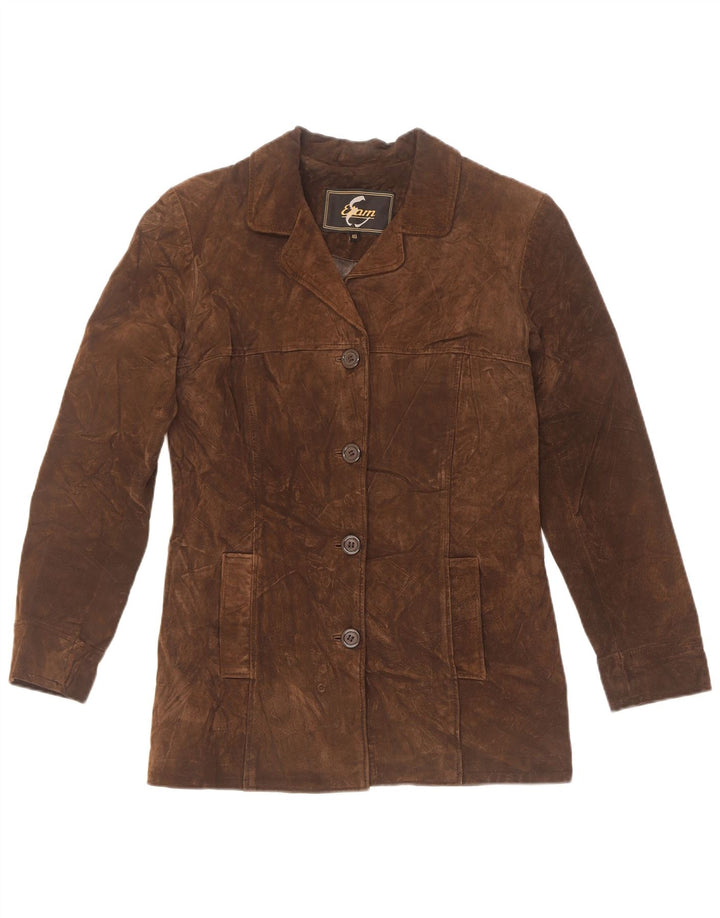Etam Dame Ruskindsjakke UK 12 Medium Brun Læder