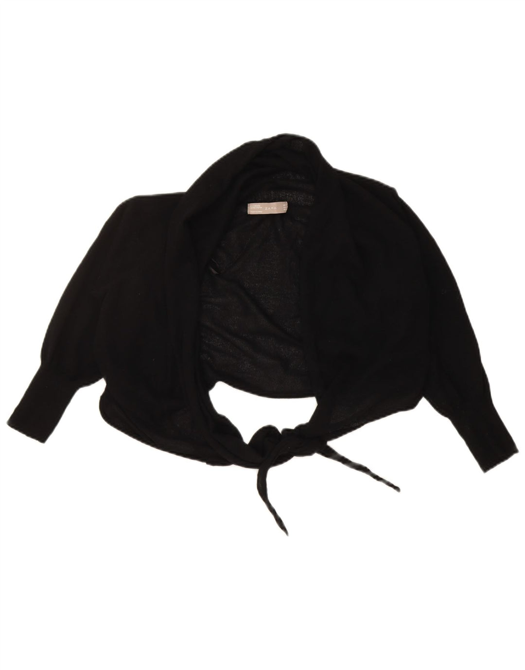 ZARA Womens 3/4 Sleeve Bolero Jumper UK 12 Medium Black