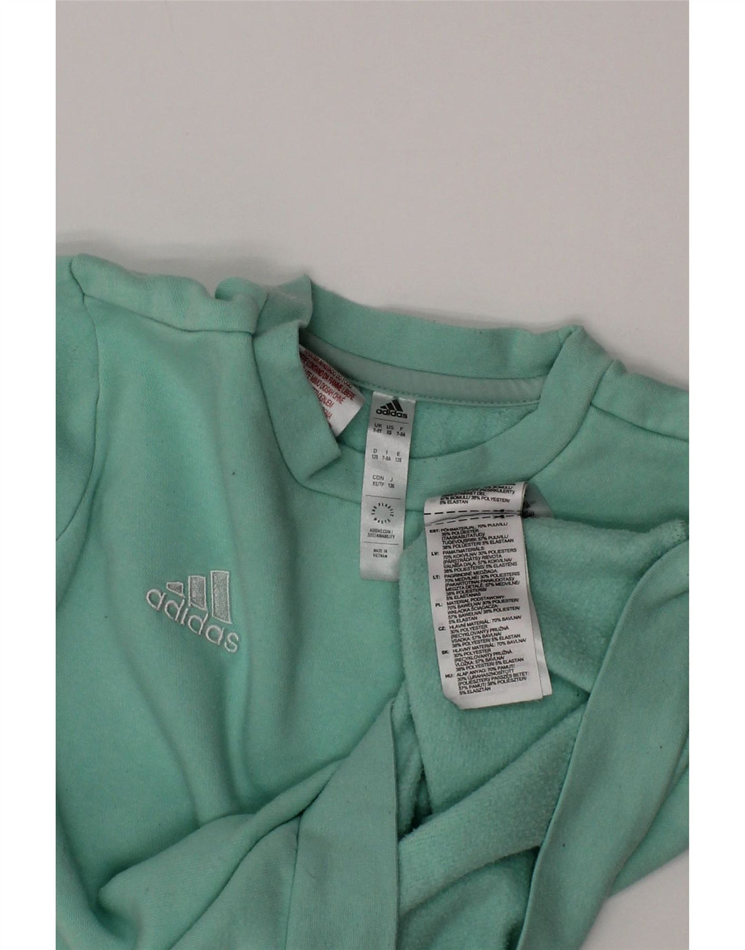 Adidas Boys Sweatshirt Jumper 7-8 år Grøn Bomuld
