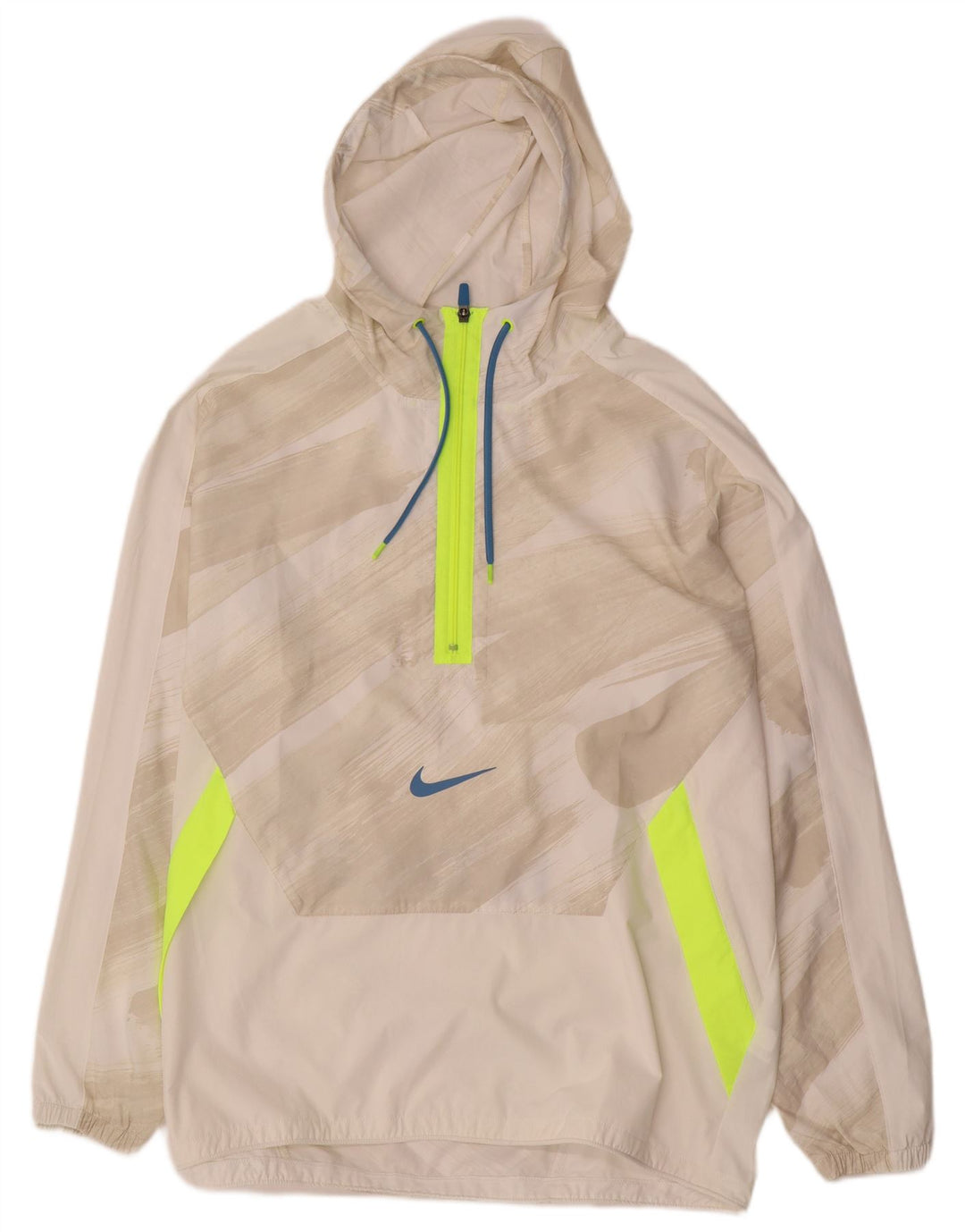 Nike Herre Dri Fit Pullover Regnjakke UK 40 Large White Colourblock