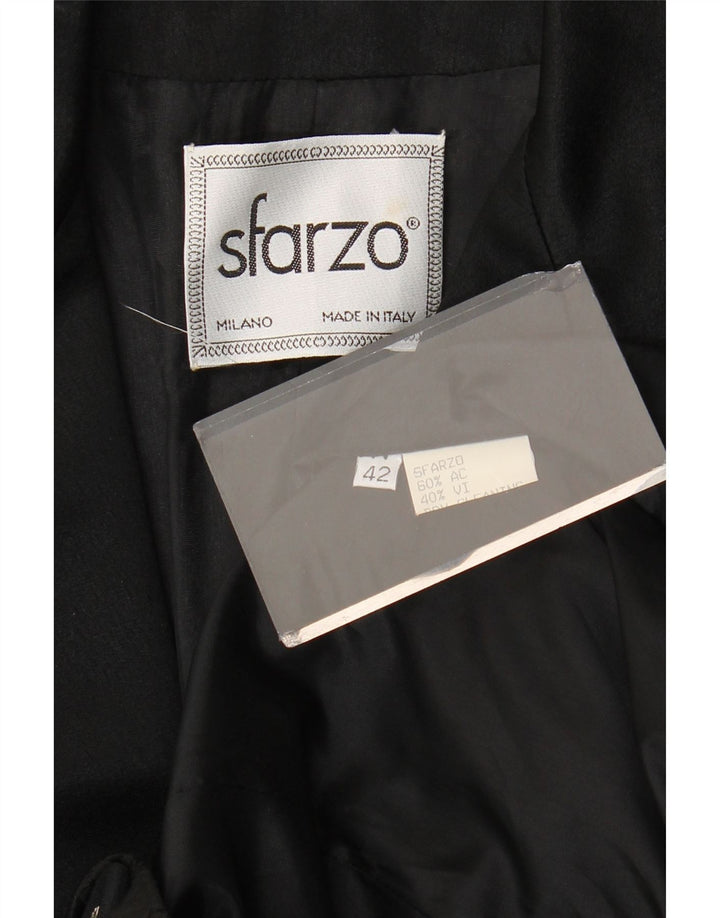 Sfarzo Dame 1 Knap Blazer Jakke IT 42 Medium Sort Blomster Akryl