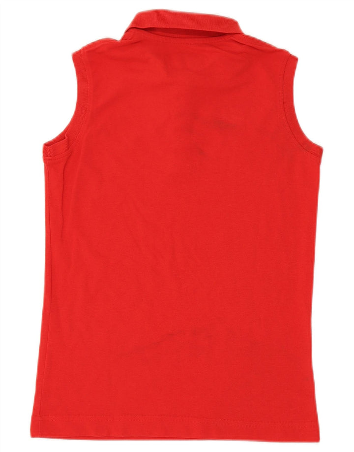 Kappa Dame Ærmeløs Polo Shirt UK 10 Lille Rød