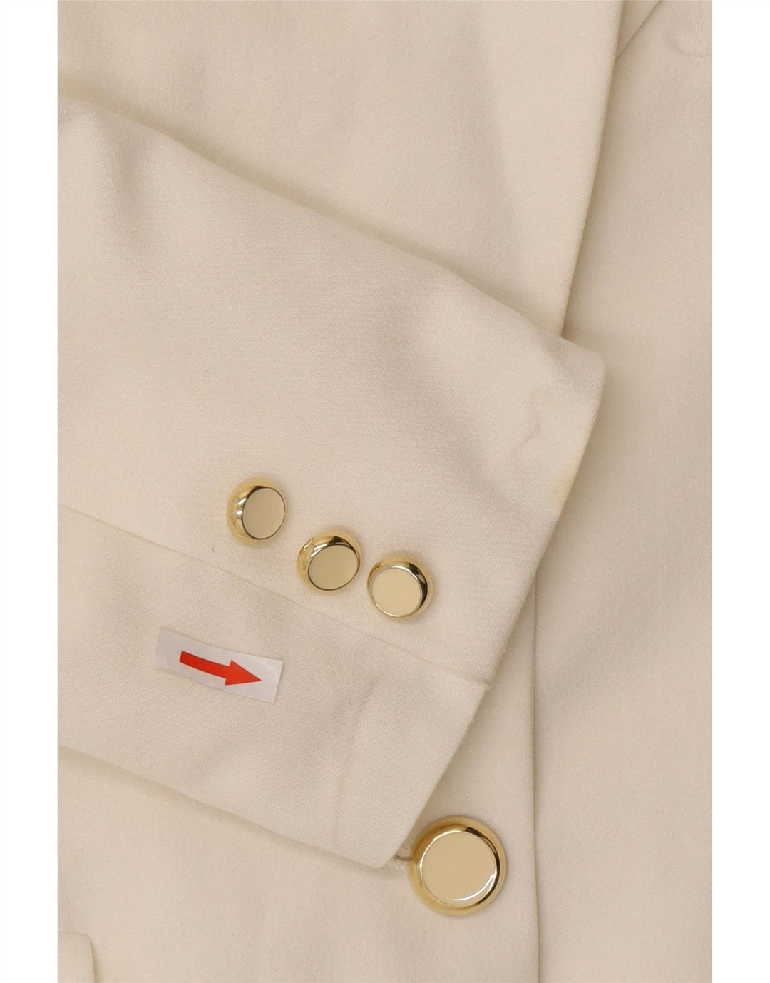 Wit Boy Dame 3 Button Blazer Jacket UK 10 Small Off White Polyester