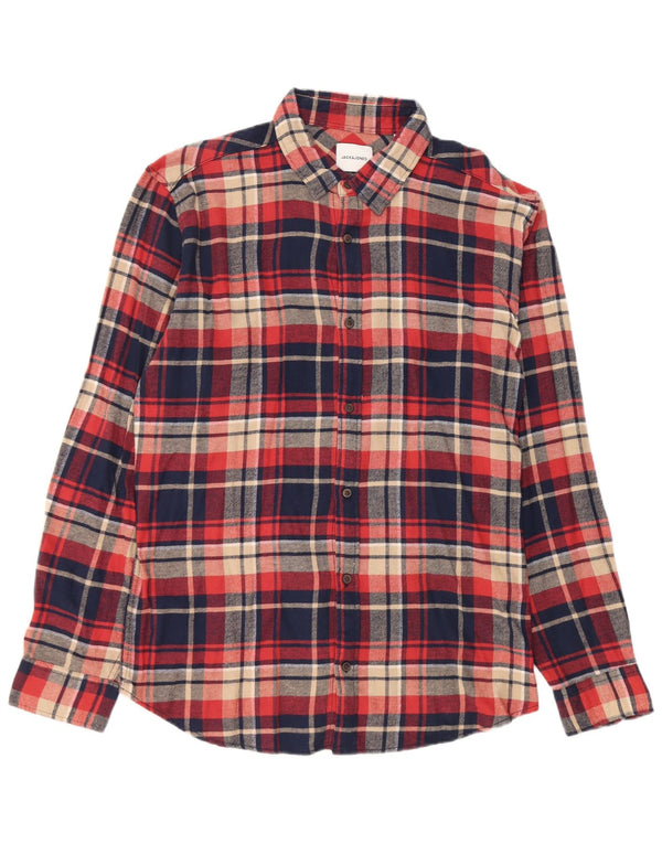 Jack & Jones herre flannelskjorte XL marineblå ternet bomuld
