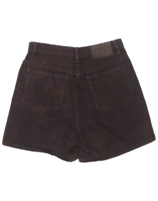 Zara Dame højtaljede denimshorts EU 38 Small W28 Black Bomuld