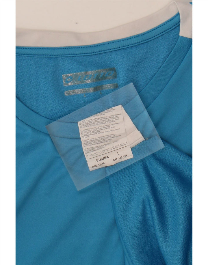 LOTTO Boys T-Shirt Top 13-14 Years Large Blue Polyester
