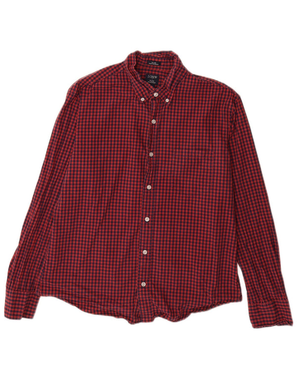 J. Crew Herre Slim Skjorte Stor Rød Gingham Bomuld