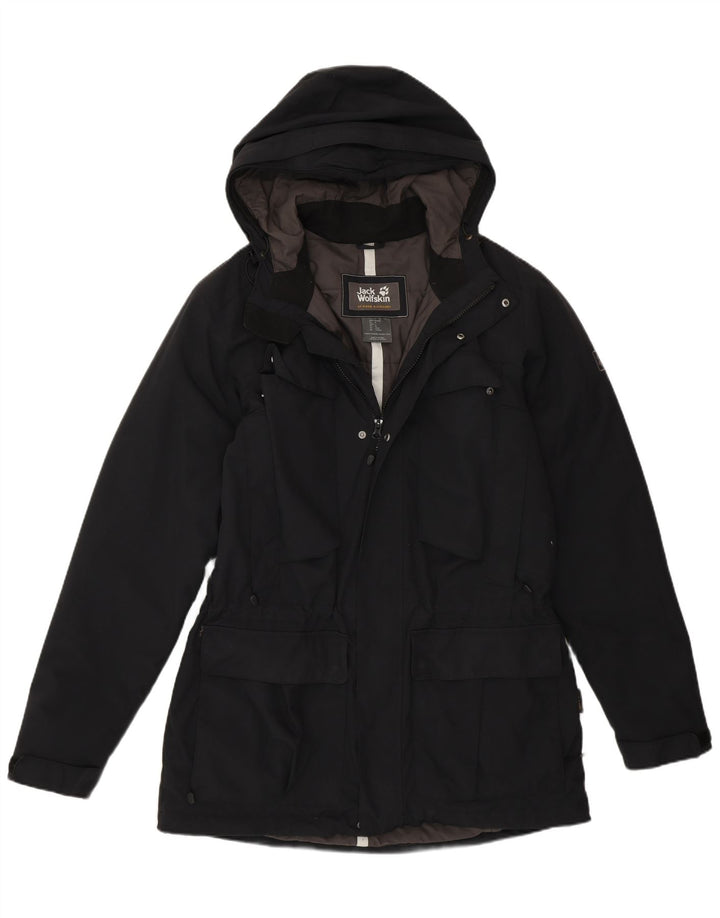 Jack Wolfskin Herre Hooded Windbreaker Coat UK 36/38 Medium Sort Polyamid