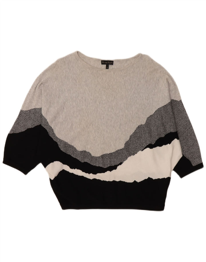 FASE otte Dame Oversized Boat Neck Jumper Sweater UK 14 Medium Grey