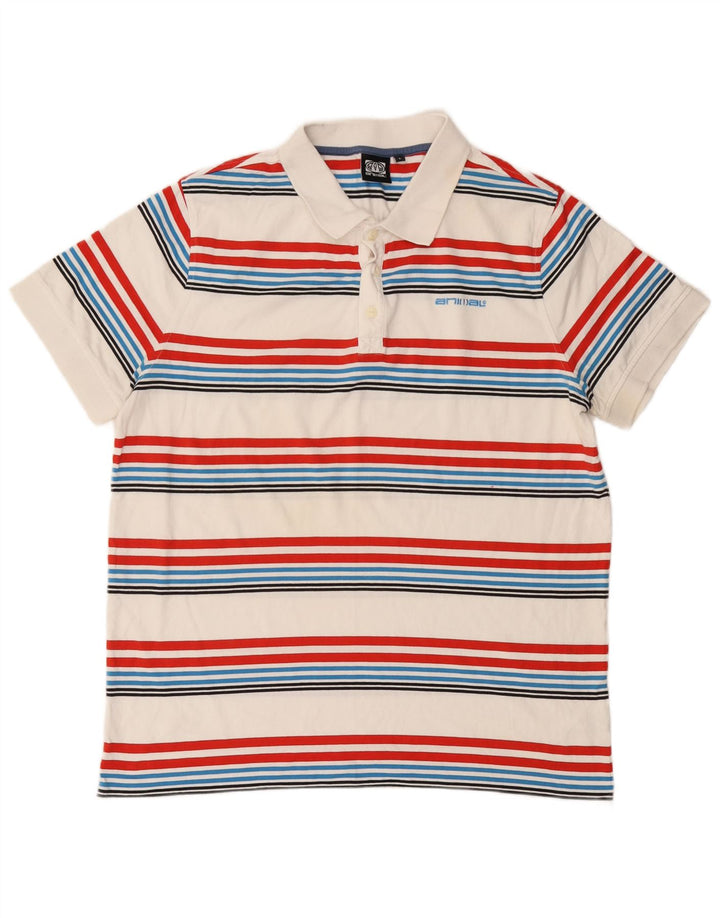Animal Herre poloshirt Stor flerfarvet stribet bomuld