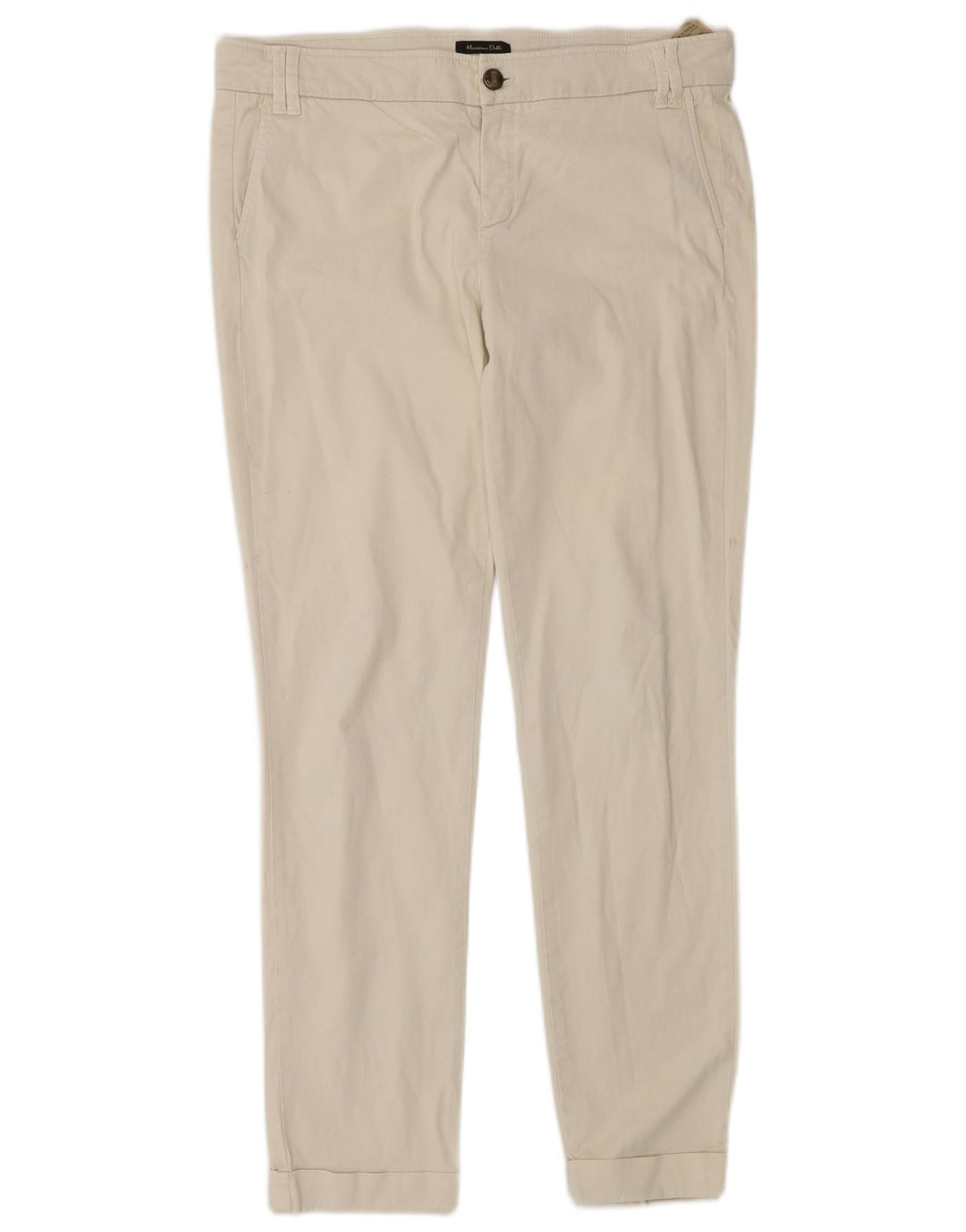 Massimo Dutti Dame Chino Bukser EU 40 Medium W30 L29 Off White