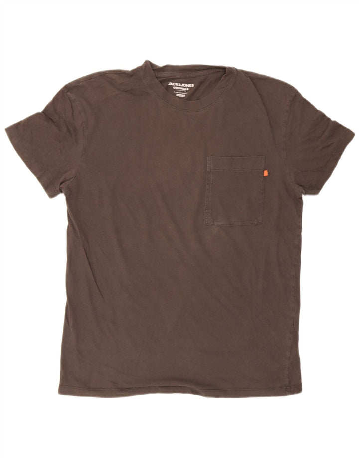 Jack & Jones Herre Relaxed Fit T-shirt Top mellemgrå bomuld