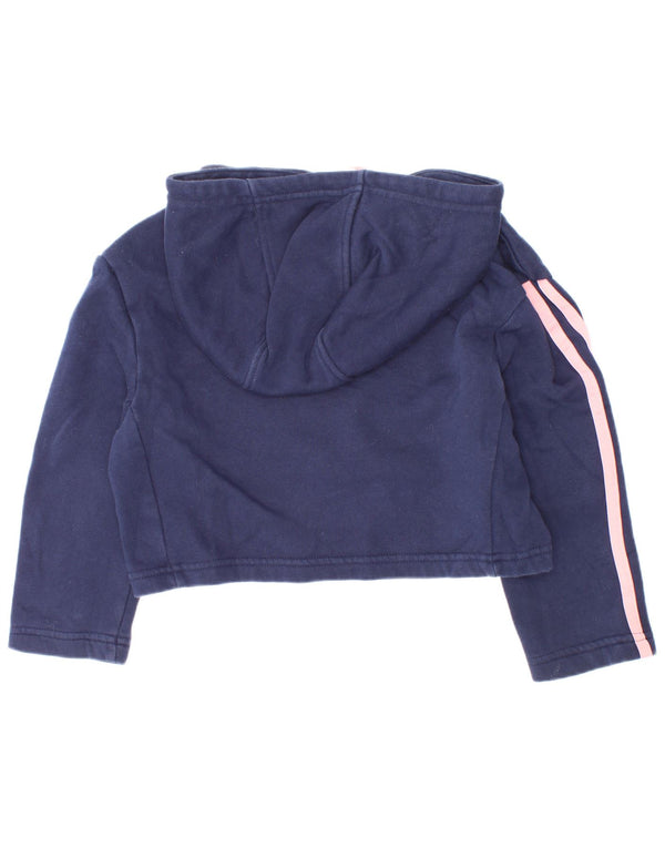Adidas piger Crop grafisk hættetrøje 5-6 år marineblå bomuld