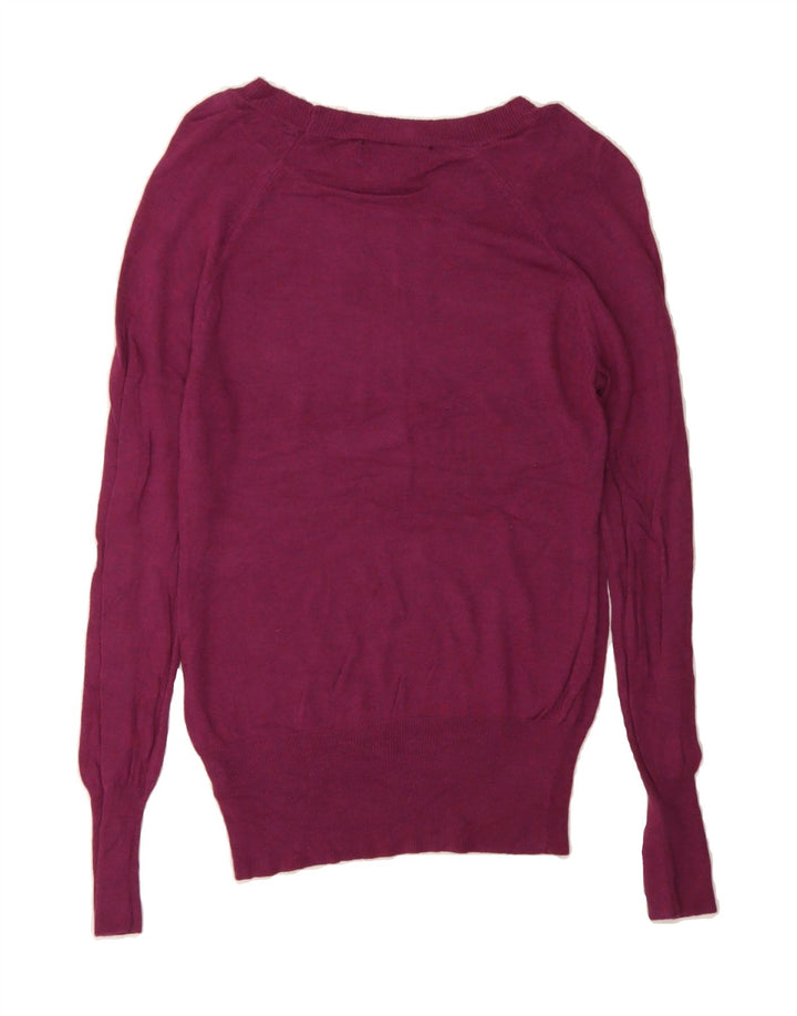 MOSSIMO Womens Boat Neck Jumper Sweater UK 10 Small Purple Nylon Vintage Mossimo and Second-Hand Mossimo from Messina Hembry 