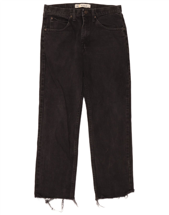 Lee Herre Regular Fit Straight Jeans W32 L30 Sort Bomuld