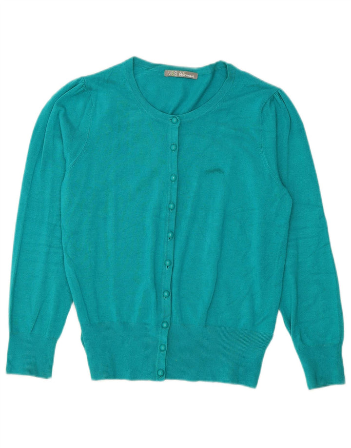 Marks & Spencer Dame Cardigan Sweater UK 16 Large Blue Viscose