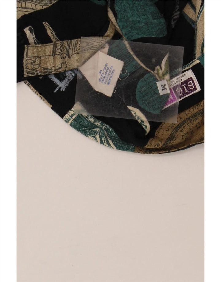 BIG MATCH Kortærmet skjorte til mænd Medium Marineblå Patchwork Viscose