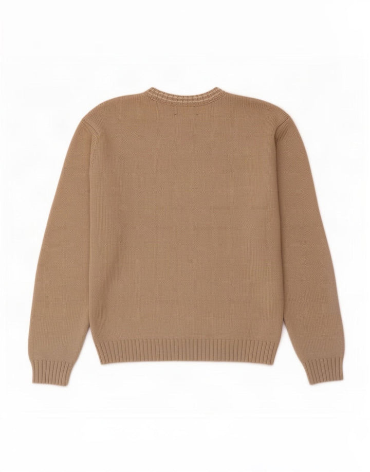 Marks & Spencer Herre Blue Harbor Crew Neck Jumper Sweater Stor Beige