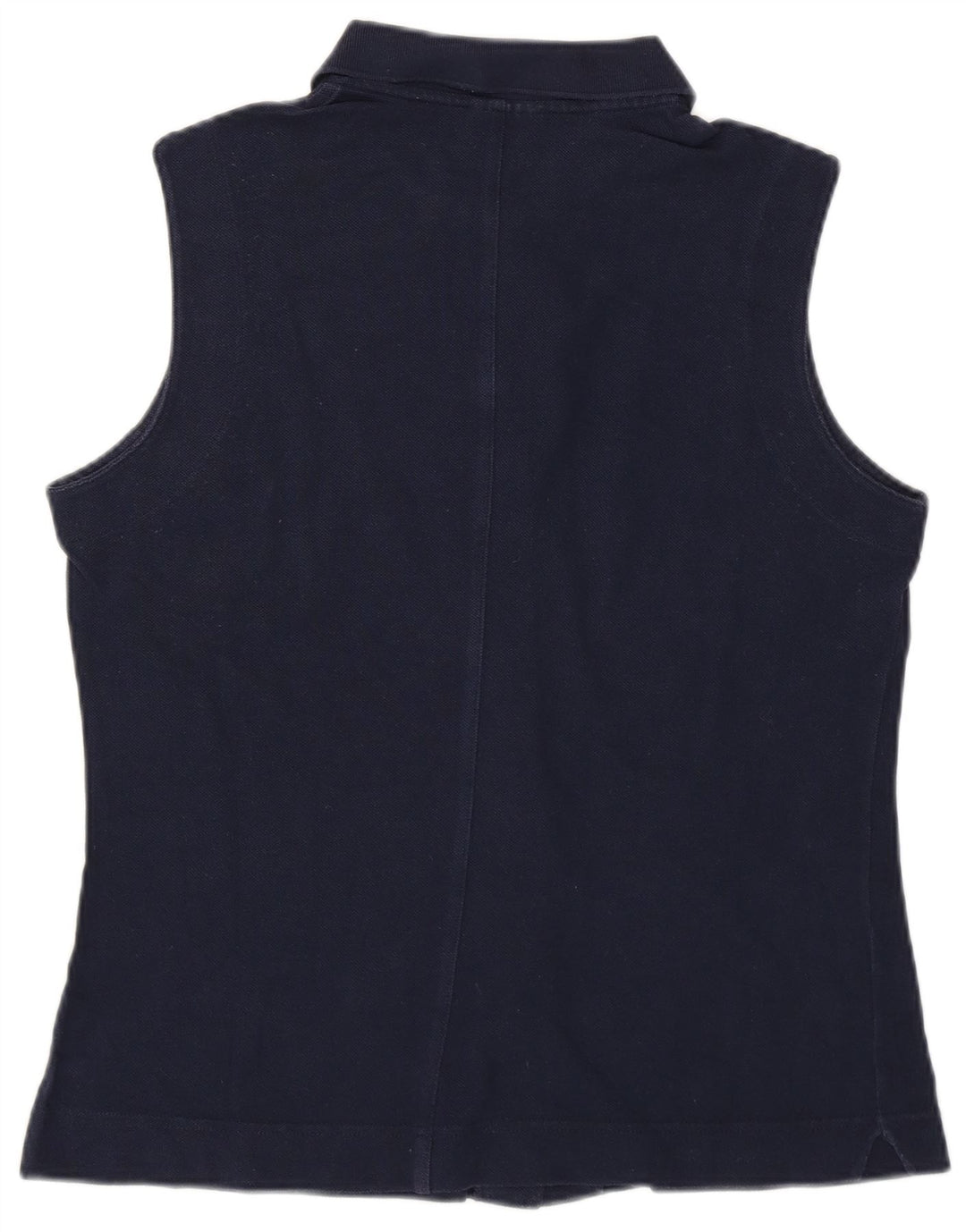 Lacoste ærmeløs skjortebluse til kvinder str. 44 Stor marineblå bomuld