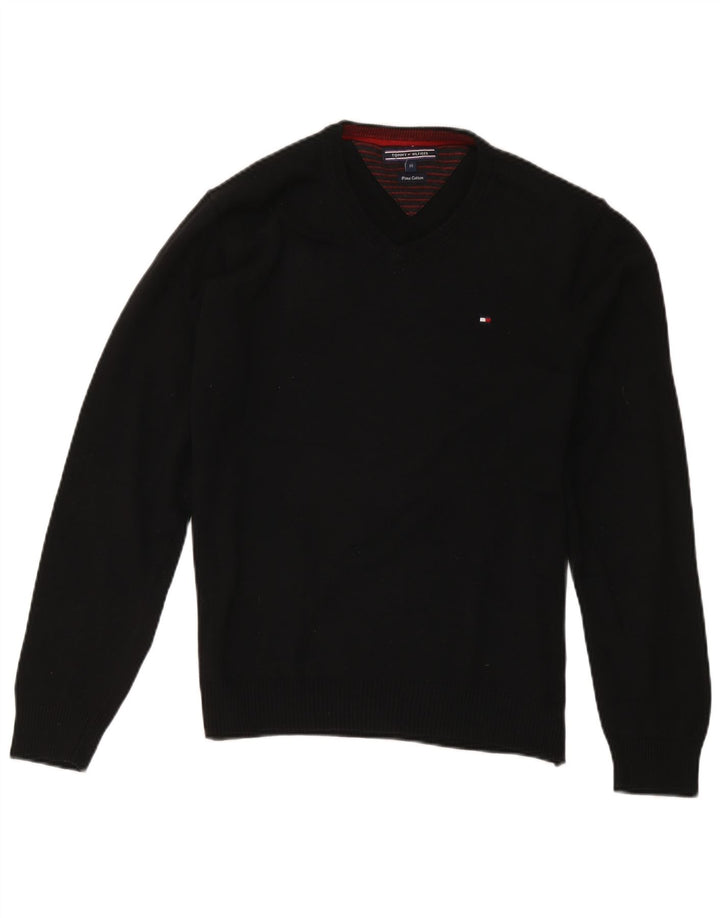 Tommy Hilfiger Herre V-hals sweater Medium Sort Bomuld